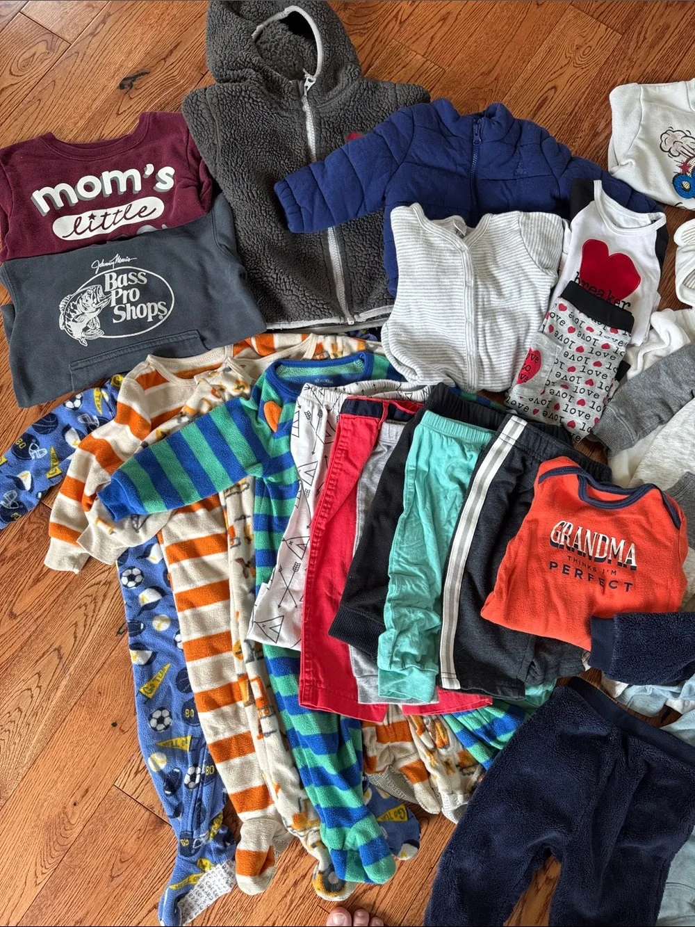 30 Piece Baby Boy Clothing Bundle Sizes range from 0-3 Months to 18 months - Picture 2 of 8